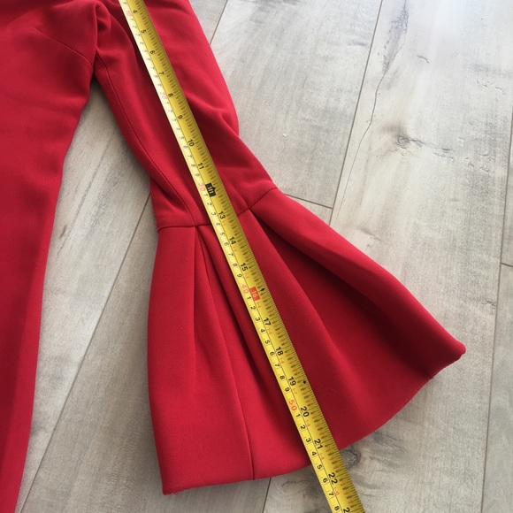 ALEXIS red off the shoulder crepe cocktail dress - Picture 6 of 15